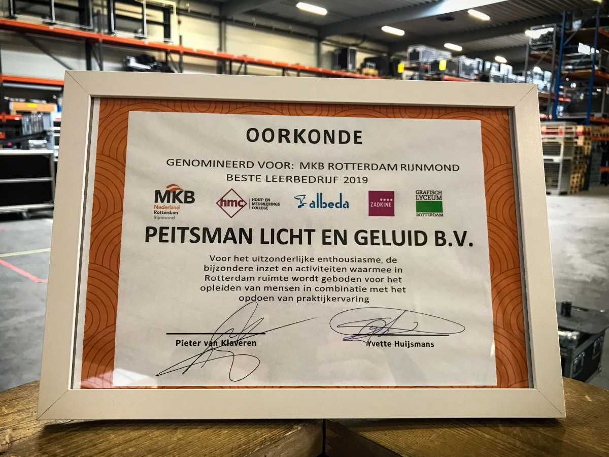 MKB Rotterdam Rijnmond Stagebedrijf 2019 Peitsman Licht en Geluid